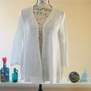 Perfect white 3/4 length sleeve cardigan sweater
